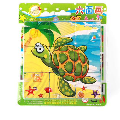 Wooden Six-Sided Puzzle Blocks for Kids