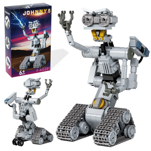 Johnny 5 Robot Short Circuit Building Set Short Open Circuit Figures Robot Model Toys Compatible for Lego Johnny 5 STEM Building Set Building Robots for Kids Gift for Age 6+ Boys & Girls(313 Pcs)