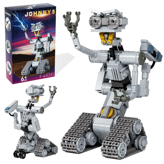 Johnny 5 Robot Short Circuit Building Set Short Open Circuit Figures Robot Model Toys Compatible for Lego Johnny 5 STEM Building Set Building Robots for Kids Gift for Age 6+ Boys & Girls(313 Pcs)