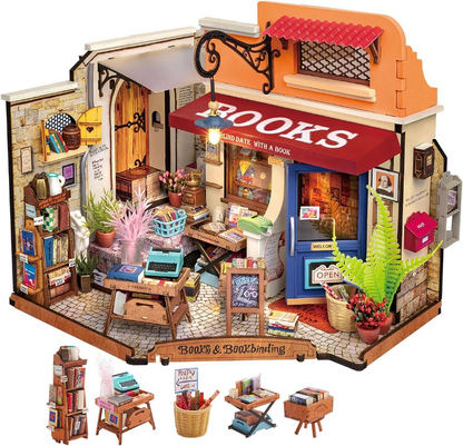 Miniature Corner Bookstore Model Kit