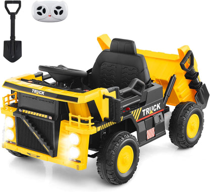 ELEMARA Kids' Electric Dump Truck with Shovel and Remote - 12V