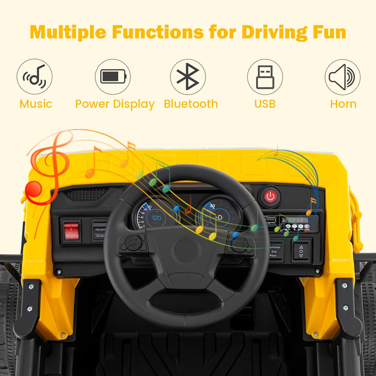 ELEMARA Kids' Electric Dump Truck with Shovel and Remote - 12V