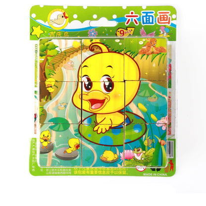 Wooden Six-Sided Puzzle Blocks for Kids