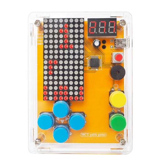DIY Electronic Game Kit: 5 Classic Games in Handheld Acrylic Case
