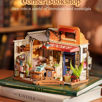 Miniature Corner Bookstore Model Kit
