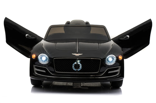 Rock Wheels Licensed Bentley EXP12 Kids Ride on Toy Car 12V Battery Powered Children Electric 4 Wheels w/Parent Remote Control Foot Pedal 2 Speeds Music Aux LED Headlights (Black)