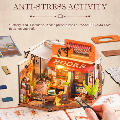 Miniature Corner Bookstore Model Kit