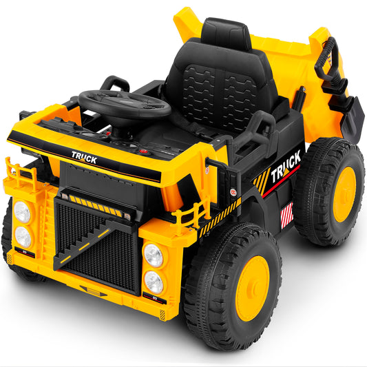 ELEMARA Kids' Electric Dump Truck with Shovel and Remote - 12V
