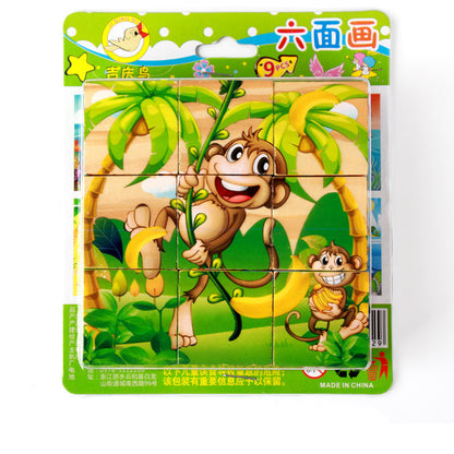 Wooden Six-Sided Puzzle Blocks for Kids