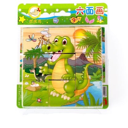 Wooden Six-Sided Puzzle Blocks for Kids