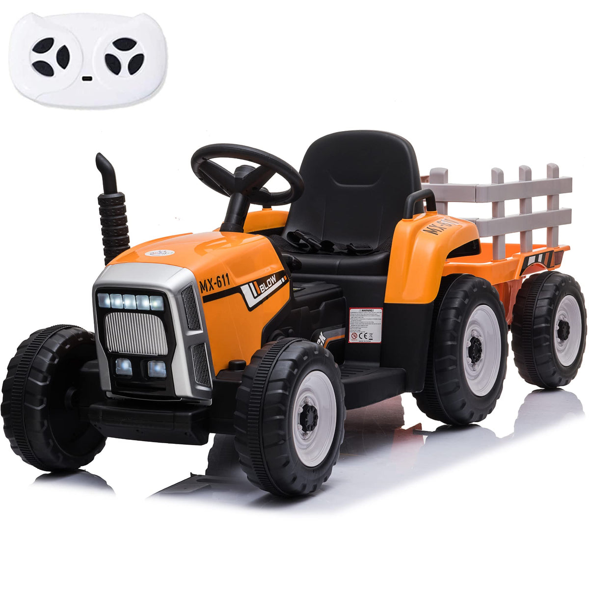 TotsTractor 12V 7Ah Electric Ride-On with Trailer